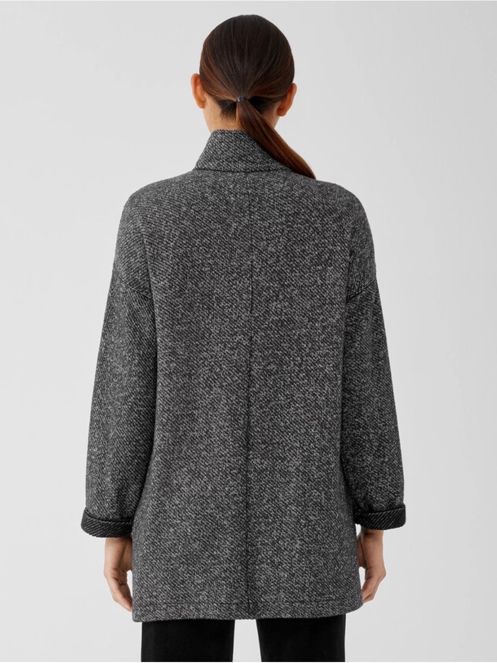 Eileen Fisher Organic Cotton Terry Stand Collar Jacket Minimalist Comfort XS - Picture 3 of 14